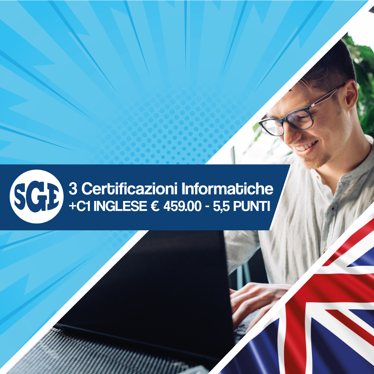 4 Certificazioni Informatiche +C1 INGLESE €459.00 - 6 PUNTI