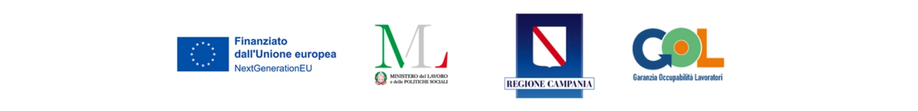 Programma GOL: Finanziato dall’Unione Europea NextGenerationEU, Ministero del Lavoro e delle Politiche Sociali, Regione Campania, Garanzia di Occupabilità dei Lavoratori